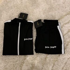 Palm Angels Black Tracksuit Set Hoodie & Pants Classic Logo Mens Size Large